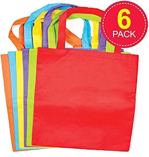 Baker Ross Coloured Fabric Tote Bags, Canvas Bag for Kids to Personalise