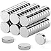 FINDMAG Refrigerator Magnets,50PCS Premium Brushed Nickel Fridge Magnets,Round Magnets,Office Magnets - 8 X 3 mm
