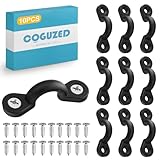 CoguZed 10Pcs Kayak Rigging Kit - Nylon Bungee Deck Loops with Eye Hooks, U Hooks, Boat & Kayak Deck Tie Down Kit