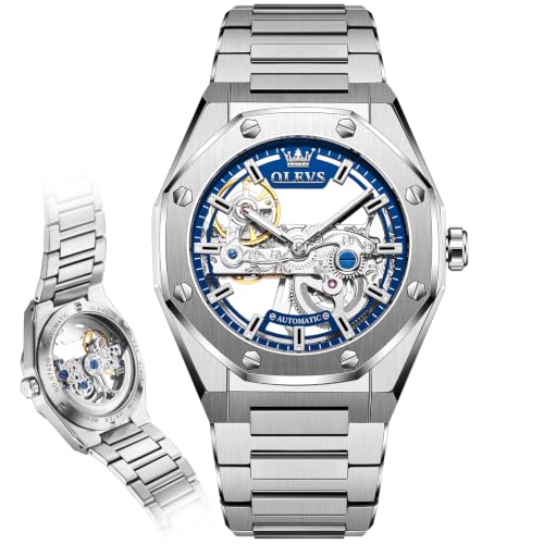 Image of OLEVS Watches for Men Automatic Skeleton Original Luxury Waterproof Watch