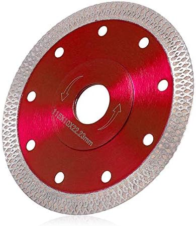 Diamond Saw Blade Cutting Disc 115mm/4.5in Super Thin Turbo Disk for Angle Grinder Cutting Porcelain Tiles Granite Marble Ceramics Red
