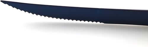 Miniatura 4 de JASHII 1810 Acero inoxidable 8 piezas espejo pulido Jubilee Blue Serrated Steak Knife Colorful Serving Black Utensilio Set Reemplazar Negro