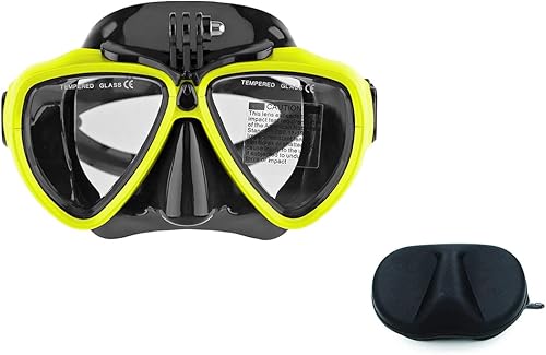 Action Cameras - Juego de esnórquel de silicona para buceo con parte superior seca, máscara panorámica de buceo de vidrio templado con pieza de boca