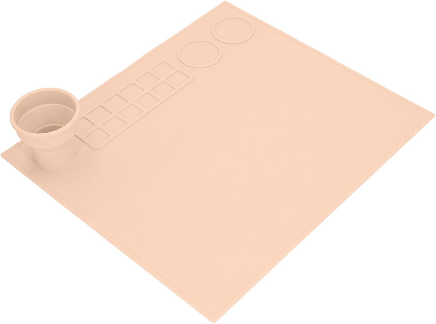 Semme Silicone Painting Mat for Kids Large Non Slip Craft Mat with Cup for Doodling and DIY Activities (Orange Yellow)