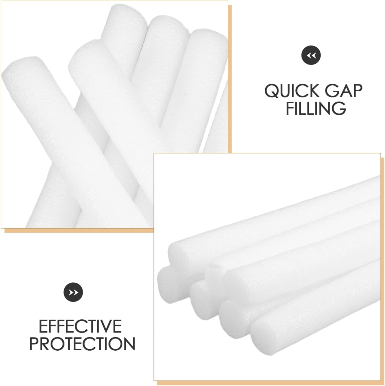 UKCOCO 20-Pack White EPE Foam Gap Filler Rods, Stop Couch Crevice Sliding, Secure Slipcover Tuck Grips for Fabric & Leather Sofas