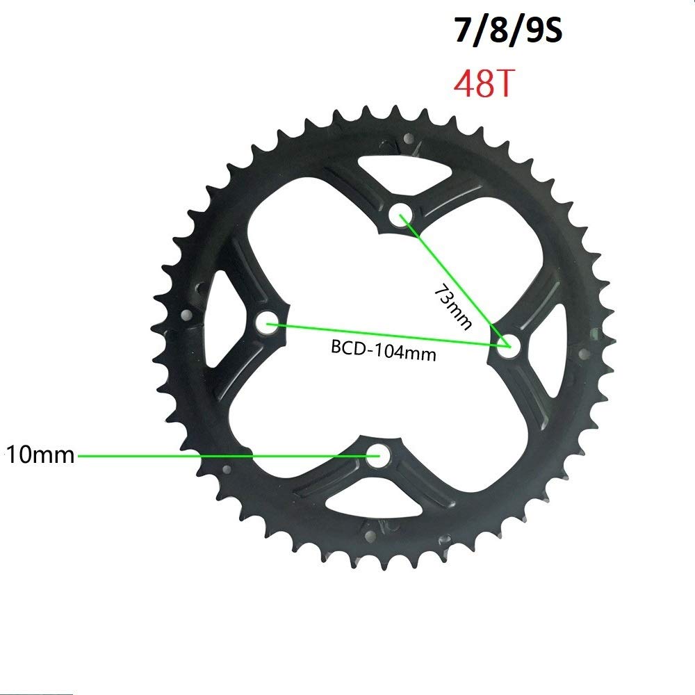 Pierścień łańcucha korbowego, mechanizm korbowy rowerowy ze stali węglowej 48T 104BCD Tarcza korba rowerowa łańcuchowy