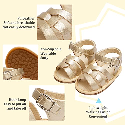 Image of Babelvit Infant Baby Girl Boy Sandals Comfort Premium Summer Outdoor Casual Beach Shoes with Flower Bowknot Anti Slip Rubber Sole Newborn Toddler Prewalker First Walking Shoes
