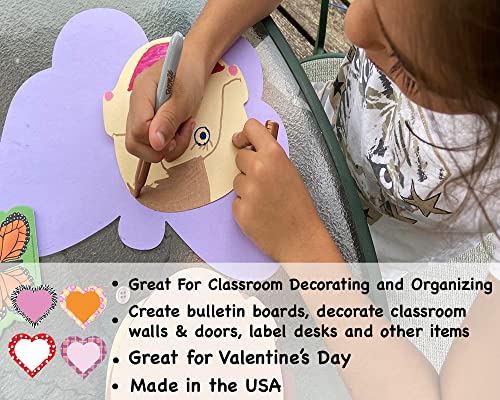 Hearts Mini Accent Variety Pack- (9 Each of 4 Designs) 36 Accents to a Package Pack for Kids’ Love and Peace School Craft Projects, Valentine’s Day Craft & Pre-School.