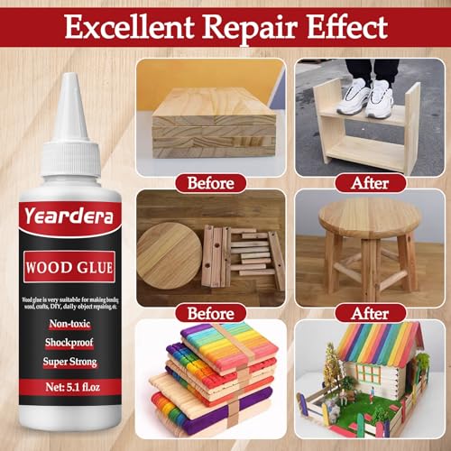 wood glue professional furniture repair glue clear carpenter glue strong wood glue for crafts furniture wood floor and wood products 150g51oz
