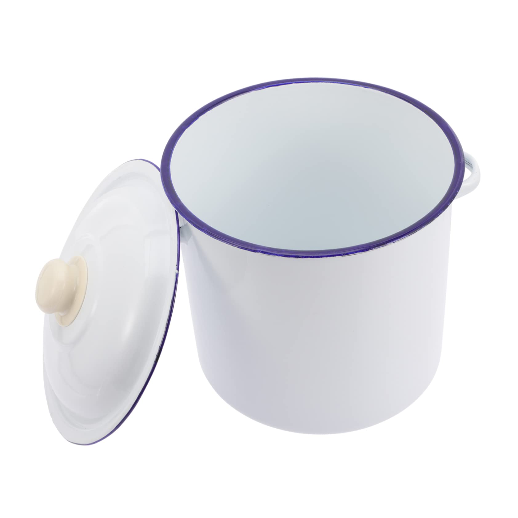 SHOWERORO Secchio Smaltato Bianco da 20L, Contenitore Multiuso Resistente ad Acidi e Sostanze Alcaline, Secchiello per Tè e Acqua Domestica, Forniture per Chimiche, Confezione Singola