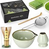 Matcha Kit FoiiLiio 5 Piezas Té Matcha Kit Cuenco de Té con Boquilla Juego Completo de Matcha Perfecto para Regalos de Las Fiestas