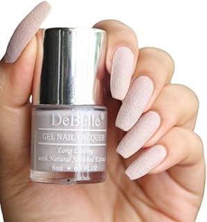 DeBelle Gel Nail Polish Aries (Light Dusty Pink Glitter Nail Paint)|Non UV - Gel Finish |Chip Resistant | Seaweed Enriched Formula| Long Lasting|Cruelty and Toxic Free| 8ml-picture-31