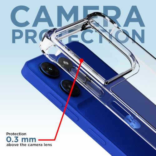 Image of Outlouders Back Cover for Motorola Moto G37 5G Clear Transparent PC + TPU Bumper Case with Raised Edges for Shockproof Protection (Transparent)