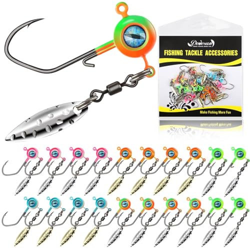 Dovesun Crappie Jig Heads for Fishing Underspin Jig Heads for Crappie Walleye Bluegill 1/16oz(1.75g)-20pcs
