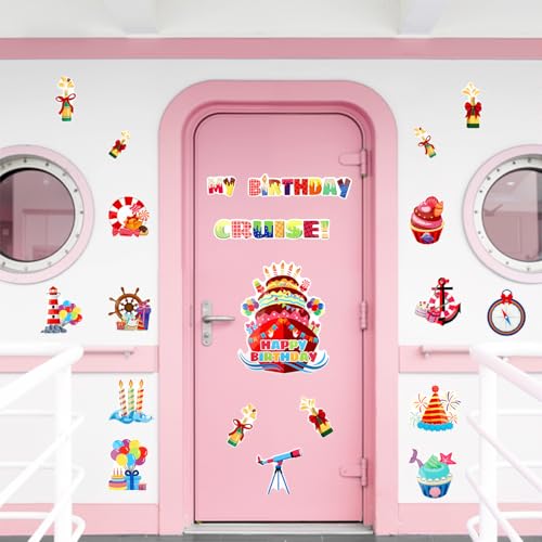 Decoraciones magnéticas para puerta temática de crucero cumpleaños 17 pcs miniatura 5