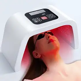 Cabine Facial com Luz de LED 7 Cores, Maquina Mascara Camâra Facial Terapeutica Fototerapia Estetica, Uso Domestico, Cuidados Com a Pele do Rosto, Rejuvenescimento, Flacidez, Rugas, Pescoço, Mãos, Marca ATM