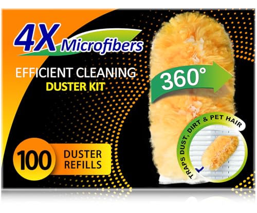 Multi Surface Duster Refills, 360-Degree Heavy Duty, 100 Count, Compatible with Swiffer Dusters