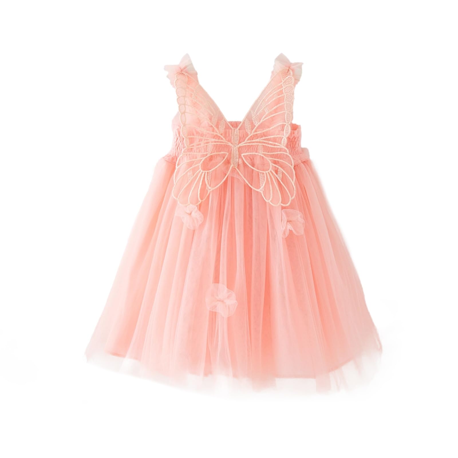 Miipat Vestidos para Bebés Niña Mariposa Tul Sin Mangas Un Niña Pequeña de Princesa Vestido Fiesta de Cumpleaños Boda Flores Niña Vestido