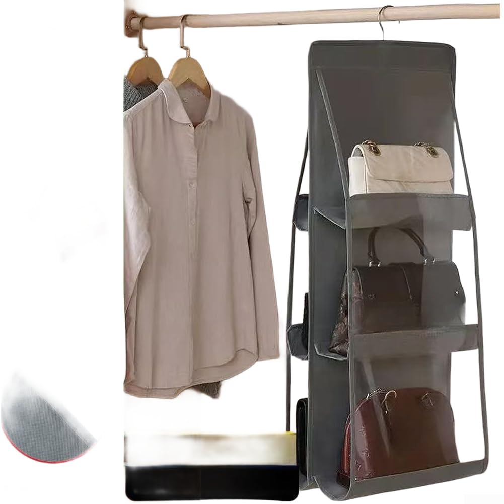 Hängeorganizer Transparent Mehrschichtig für Taschen Schuhe(Transparent Gray A)