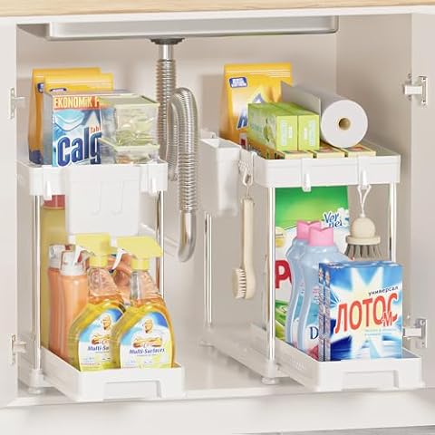 Kjfeoiye Under Sink Organizers 2 Pack Cover