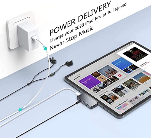 Image of Vaku Luxos 4IN1 USB 2.0 Type C Hub Multiport Adapter Connector (5GBPS) Data Transfer Converter Extension 4K HDMI 3.5MM Audio Docking Station USB A Port Compatible with MacBook, Laptop & More
