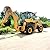 4WD Backhoe Loader with Front and Rear Bucket for Construction | Heavy Duty Backhoe Loader Compact Multifunction Digging and Loading Machine