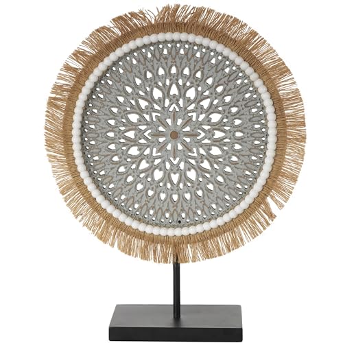 Escultura Decorativa Tribal de Madera Deco 79 gris 14x4x18 in