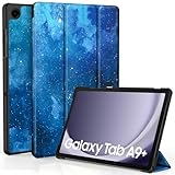 EasyAcc Hülle für Samsung Galaxy Tab A9+/ A9 Plus 11 Zoll 2023 SM-X210/ X215/ X216, Schutzhülle Superdünne PU Leder mit Standfunktion & Auto Wachen/Schlafen Hülle Hülle, Blauer Sternenhimmel