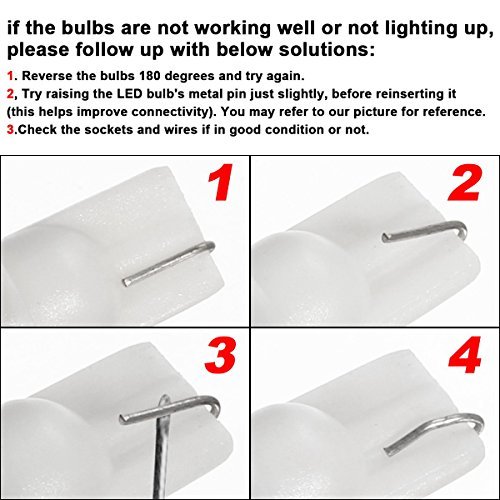 Partsam T10 194 LED Light Bulbs 168 175 2825 Replacement Lights for Car Interior Dome Map Door Courtesy Light Side Marker License Plate Lights White 2pack