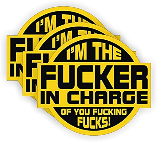 I’m The Fker In Charge of You Hard Hat Sticker | Helmet Decal | Label Lunch Tool Box Rude Funny Motorcycle