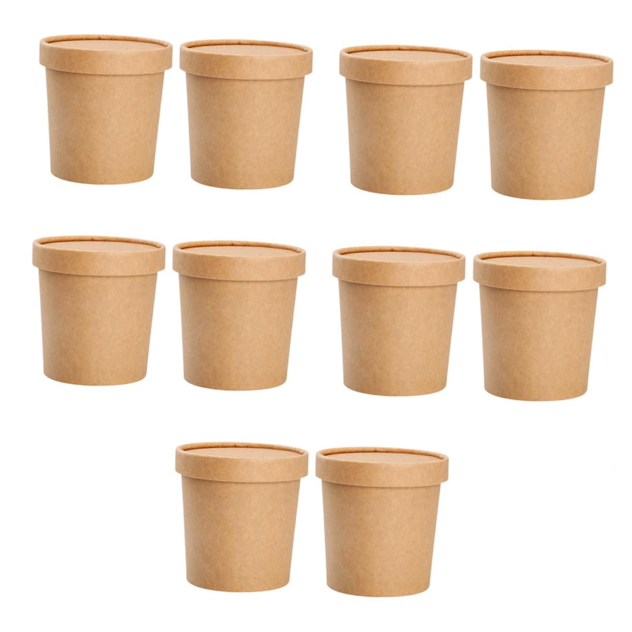 HAWILLOSCH Soup Cups Kraft Paper Containers Waterproof and Oilproof Porridge Cups