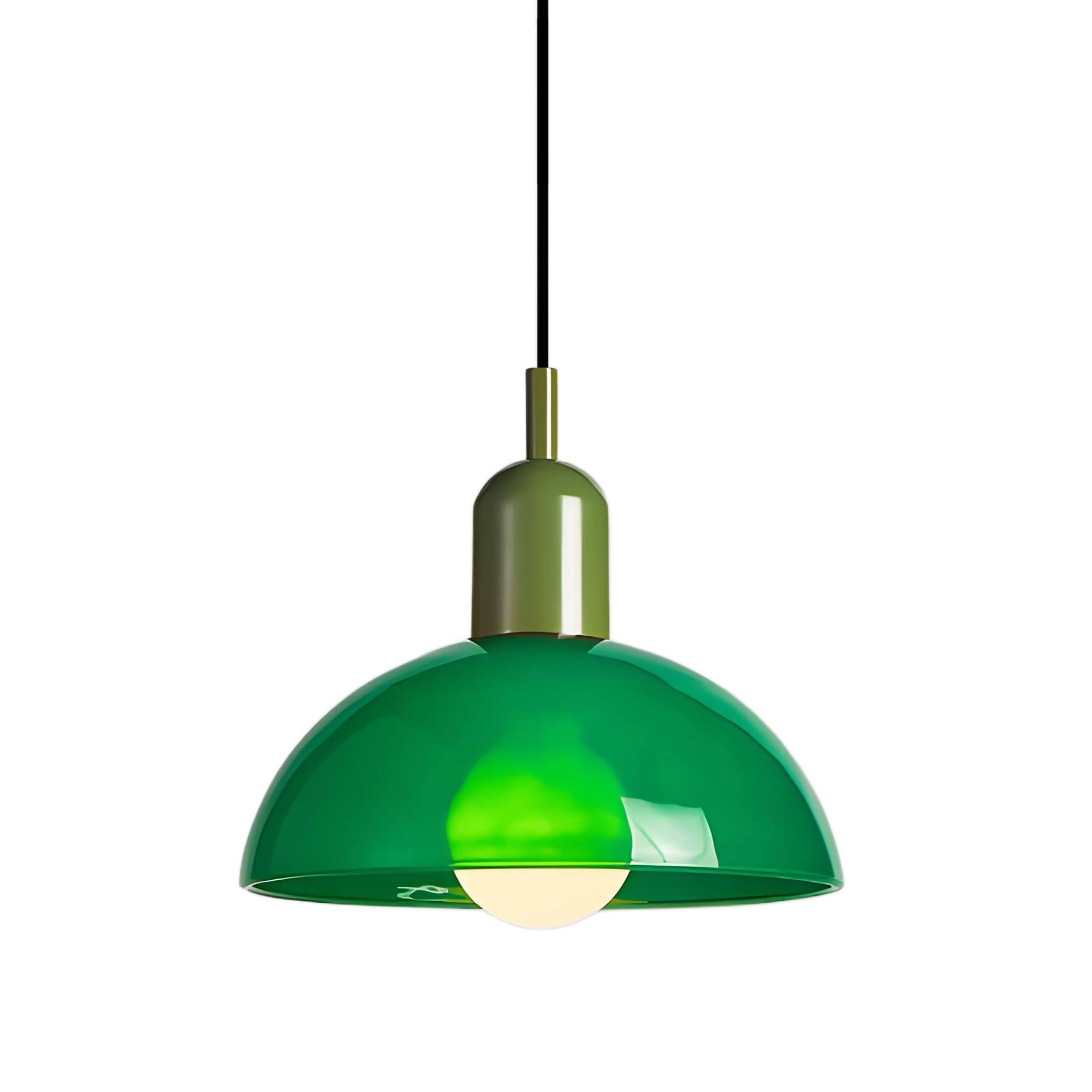 HJXDtech 30cm Green Glass Ceiling Pendant Light with E27 Green Holder