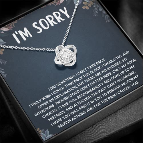 FG Family Gift Mall Im Sorry Gifts For Her, Apology Gifts For Her, I Love You I'm Sorry Gift, Giant Sorry Forgiveness Necklace with Message Card and Gift Box2