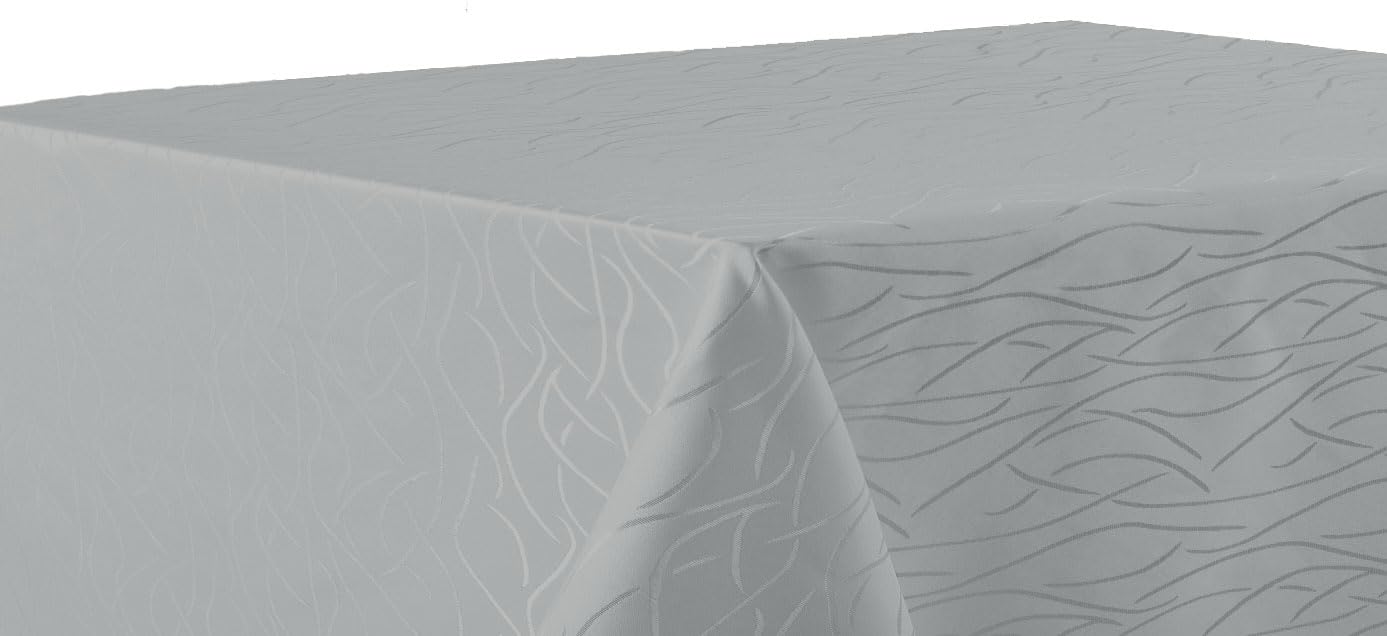 Texpot Lightgrey Tablecloth 110 X 140 Cm Light Grey Stripes Non-Iron Tablecloth Stain-Resistant