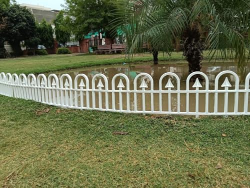 Image of Maxx Plast Plastic Garden Fence - Connectable Decorative Border for Lawn, Pathway & Flower Beds - Durable & Weather-Resistant - Covers Large Area - 45cm x 30cm (White, Pack of 6)