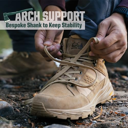 Image of Waterproof Tactical Boots Men, Breathable Outdoor Lightweight Military Hiking Work Boots for men