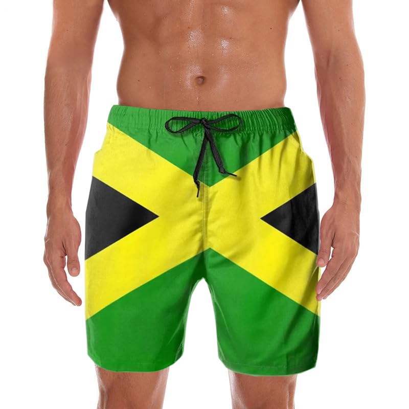 Jamaican Flag Swim Trunks Mens Beach Shorts Quick Dry Board Shorts with Mesh Lining Pockets3