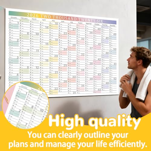 Androxeda Wandkalender 2026 Groß (74 X 52Cm) Gefalzt In Poster Größe, Querformat, Gefaltet Wandkalender Für Büro, Familie Und Schule, Wall Calendar, Plakatkalender (2026)