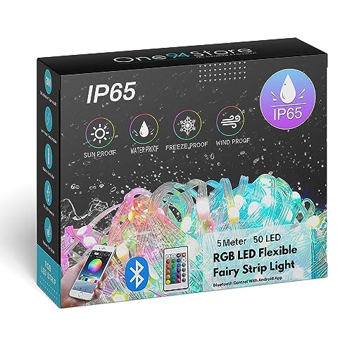 Image of One94Store Plastic Smart Led Light Fairy Strip 5 Meter - Music Sync, 16M Colors, Adjustable Brightness For Car, Home, Holidays (50 Led, Usb Powered)