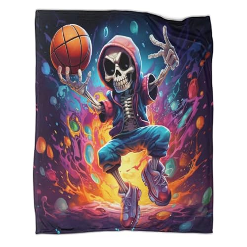 Couverture 3D lit crâne douce microfibre légères pour enfant adulte - 3