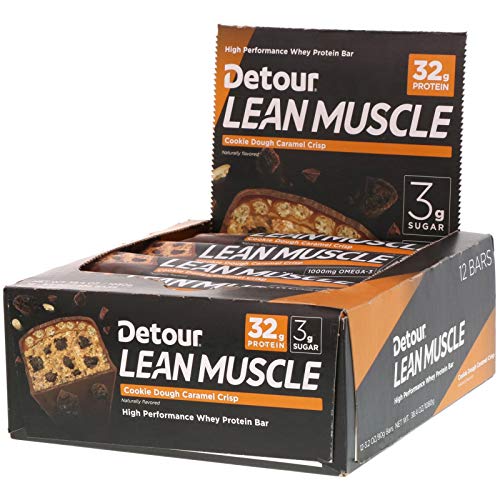 Detour Lean Muscle Nutrition Bars, Cookie Dough Caramel Crisp, 90 Gram...