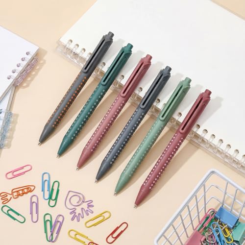 Temiary 6 bolígrafos de gel retráctiles 0.5 mm punta fina tinta negra miniatura 6