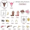 SUNNYCLUE 1 boîte de 80 breloques de Style Western 20 styles en Alliage Métallique Rose Marron Argent Or Chapeau Cheval Fer à Cheval Pendentifs pour la Fabrication de Bijoux Boucles D'Oreilles Collier #1