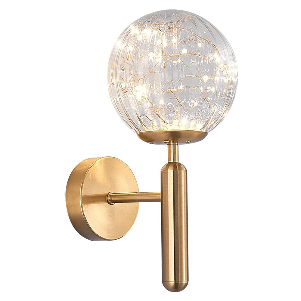 Faroles para baño dorados que eliminan sombras en el espejo con luz led