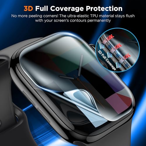 Image of LK 4 Pack for Apple Watch Series 11 /10 Screen Protector 42mm Privacy, [Anti-Spy] Upgrade Soft TPU Film Apple Watch 42mm Screen Protector, HD Ultra-thin Touch Sensitvie, Full Coverage