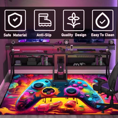 Tapete Gaming 80x160 cm Antideslizante Colorido miniatura 3