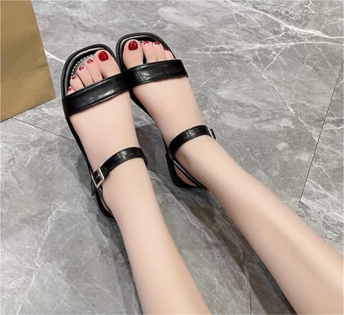Women's Flat Sandals Dressy Comfortable Flat Sandals Fashion Square Open Toe Slip On Shoes For Beach Daily Work Party2