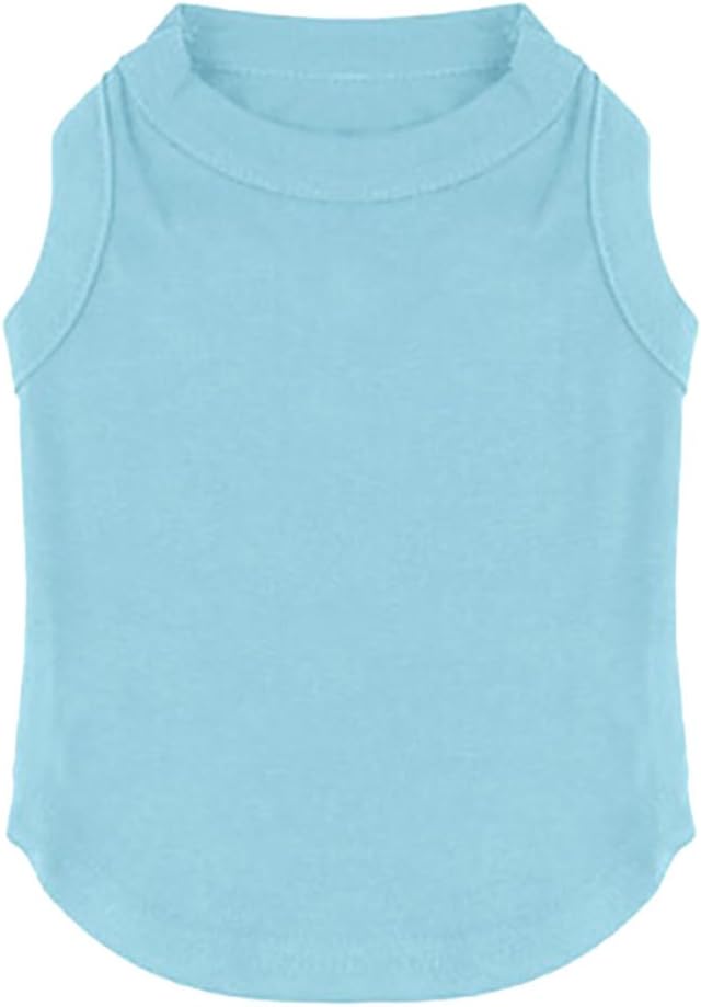Kasit Pet Dog Puppy Solid Color Sleeveless T-shirt for Small Dogs XS-3XL (XXL, Blue)