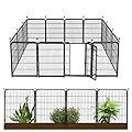 Getlay 36 in(H) Garden Fence, Wide Gate Low Threshold, 10 Panels Total 22.1 Ft(L) Heavy Duty Iron Animal Barrier Fence for Yard,Suitable for Indoor Or Outdoor Dog Fencing,Garden Border Fence