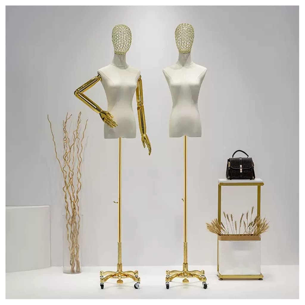 Dress Form 1pc Adjustable Female Mannequin Torso Display With Linen Fabric  Cover Manikin Body, image size:1024x1024